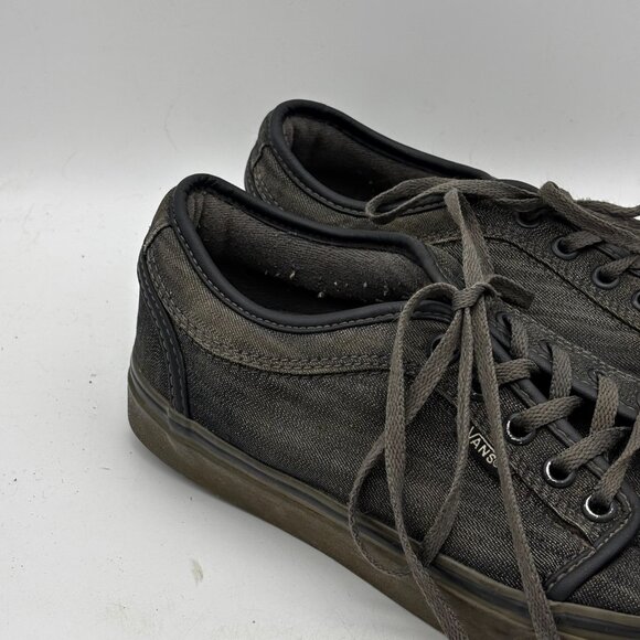 Vans Mens 7 Black Canvas Low Top Skate Shoes Classic Lace Up Sneakers Casual - Picture 3 of 8